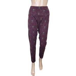 Suave Tummy Control Cotton Blend Maroon Paisley Pants​